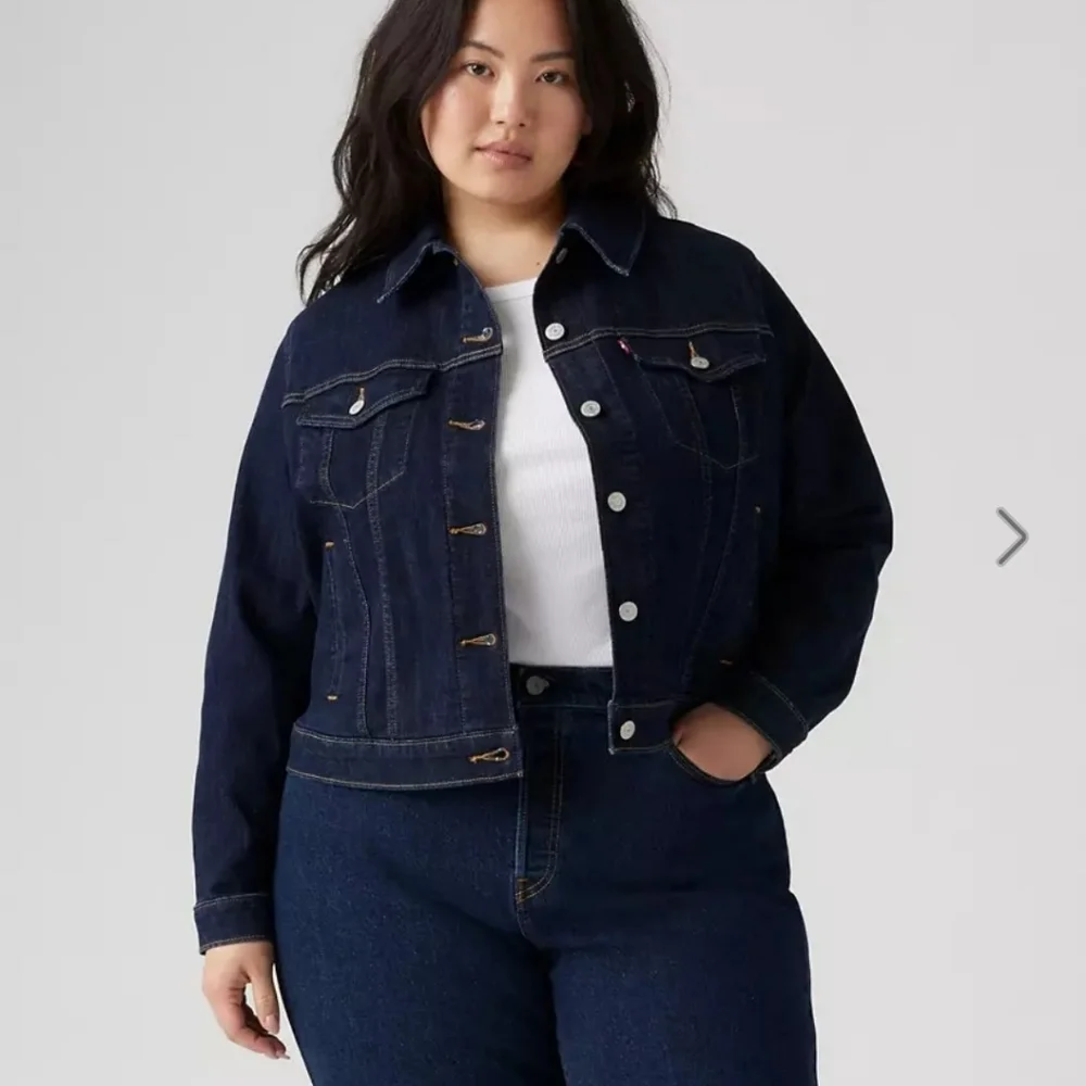 Levi's Original Trucker Denim Jacket Even Rinse Dark Blue Wash Sz 1X - Picture 1 of 7